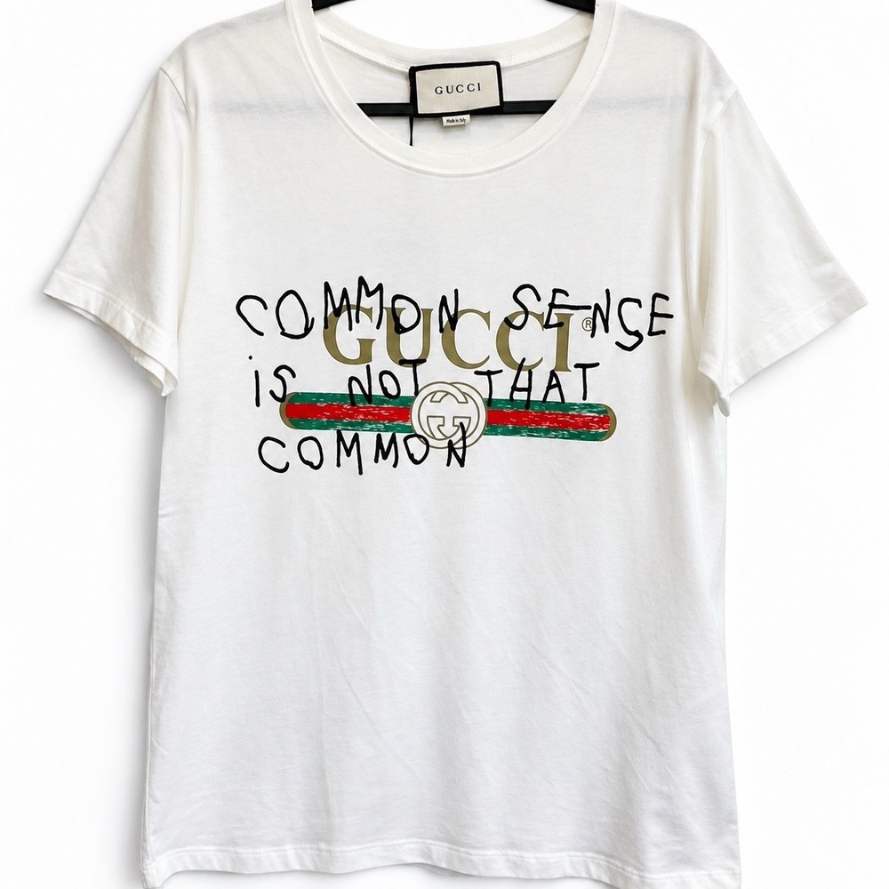 Gucci x Coco Capitán Common Sense Logo Graphic T-Shirt XS Italy Oversized Unisex